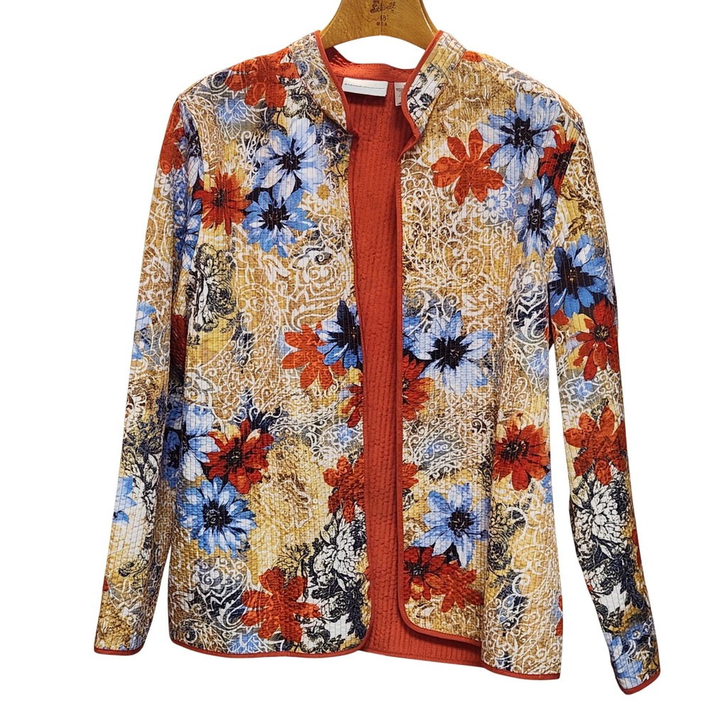 Alfred Dunner San Antonio 2014 Multi Floral Quilted Womens Jacket Size‎ 18 NWT